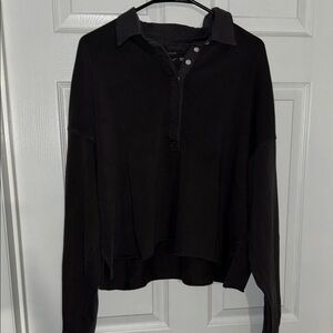 Aerie Dark Gray Button Down Shirt